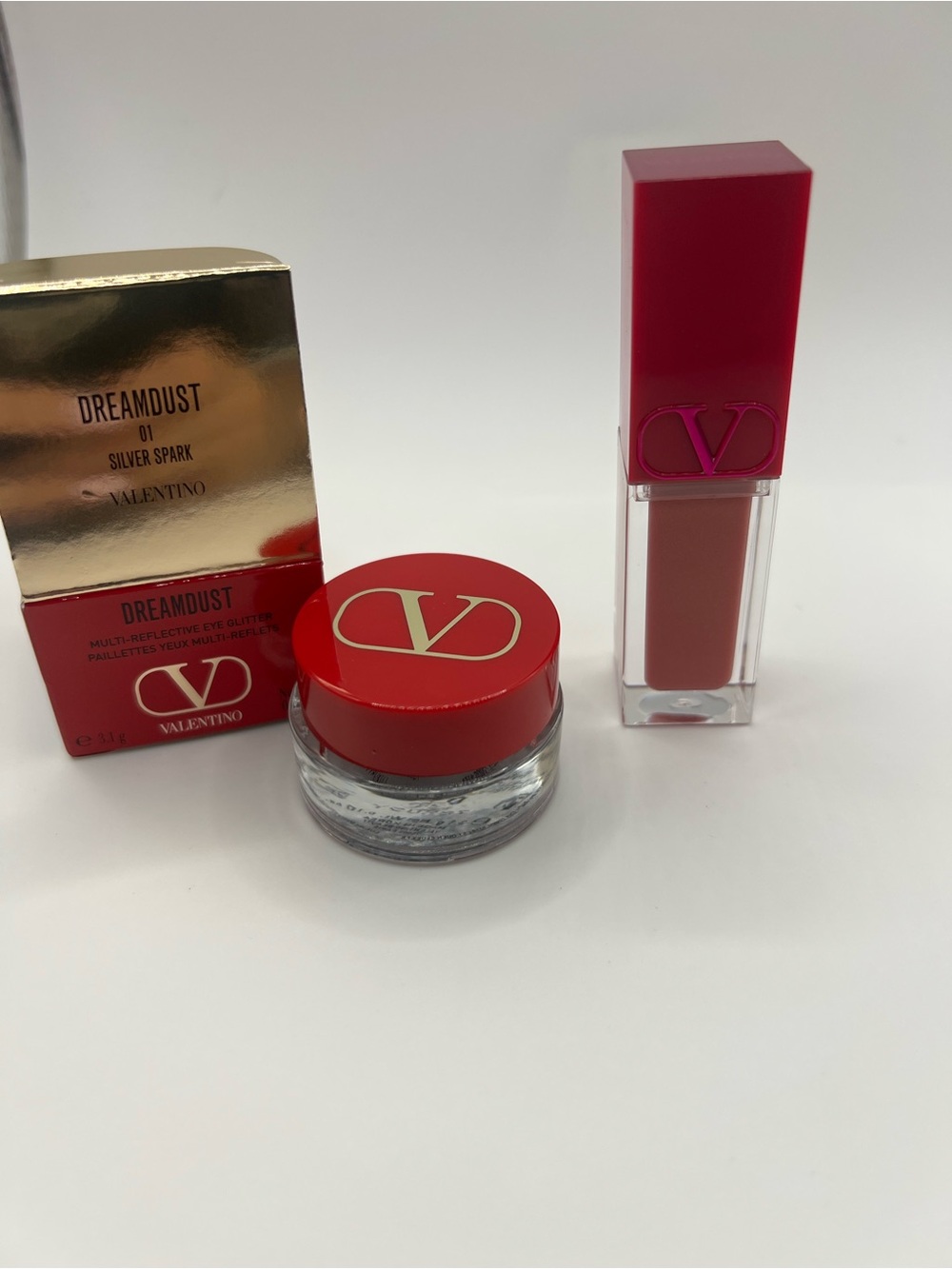 Valentino Dreamdust Multi-Reflective Eye Glitter & Liquid Lipstick Set - Red
